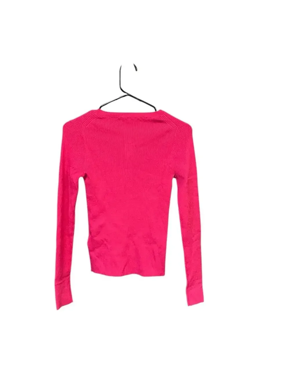J.Crew Ribbed Henley Top Women’s Small Pink Long Sleeve Stretch Knit NWT